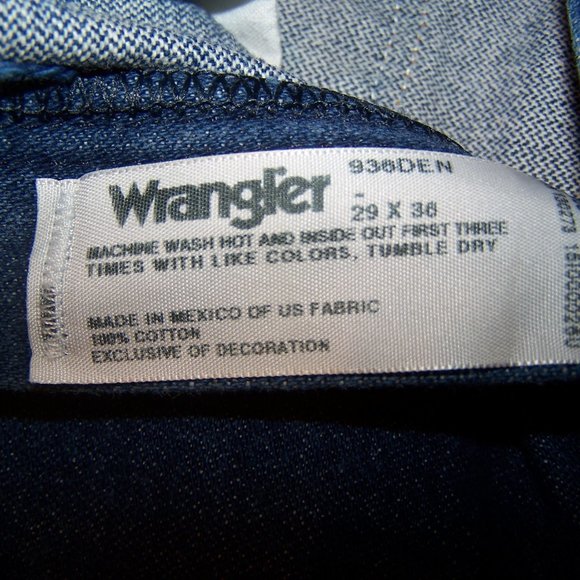 WRANGLER 936DEN 29 x 38" LONG BLUE JEANS S3445 - Picture 7 of 7